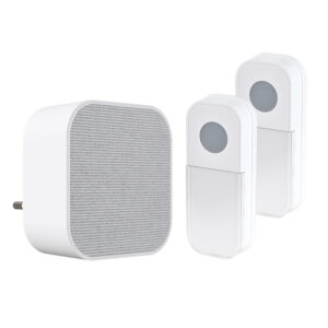 Solight bezdrôtový zvonček, 2 tlačidlá, do zásuvky, 180m, biely, learning code