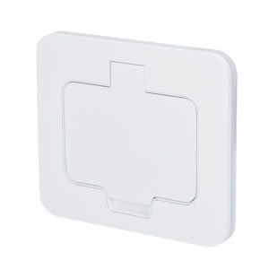 Solight vstavaná podlahová zásuvka, IP55, matná biela, obdĺžnikové viečko