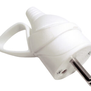 Solight zástrčka priama s úchytom, IP20, biela