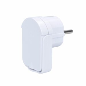 Solight zástrčka uhlová, nízky profil od steny, IP20, biela