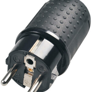 Solight zástrčka do vlhka, priama, IP44, čierna