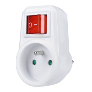 Solight zásuvka, 16A, biela, vypínač