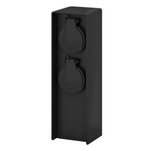 Solight záhradný stĺpik IP44, plast, 2 zásuvky, hranol, čierny