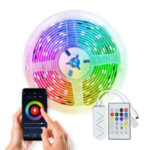 Solight wifi Smart LED svetelný pás, RGB, 5m, sada s adaptérom a dialkovým ovladačom